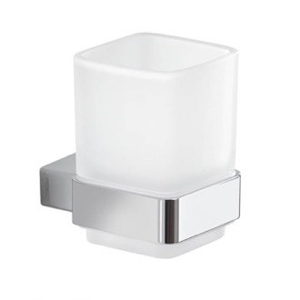 Toothbrush Holder Wall Mounted Frosted Glass Toothbrush Holder With Chrome Mounting Gedy 5410-13