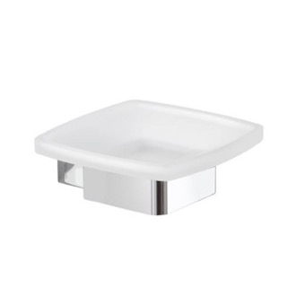 Soap Dish Wall Mounted Frosted Glass Soap Dish With Chrome Base Gedy 5411-13