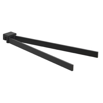 Towel Bar 15 Inch Square Double Swivel Towel Bar In Matte Black Gedy 5423-M4