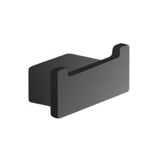 Bathroom Hook Square Matte Black Double Hook Gedy 5426-M4