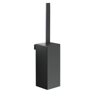 Toilet Brush Wall Mounted Square Matte Black Toilet Brush Holder Gedy 5433-03-M4