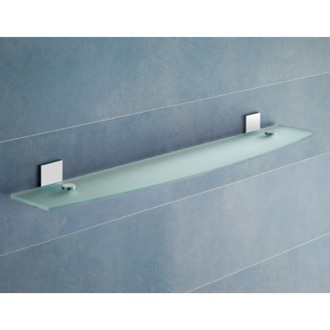 Bathroom Shelf Round Chrome Bathroom Shelf With Frosted Glass Gedy 7819-60-13
