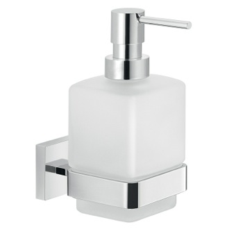 Soap Dispenser Wall Frosted Glass Soap Dispenser With Chrome Mounting Gedy A081-13