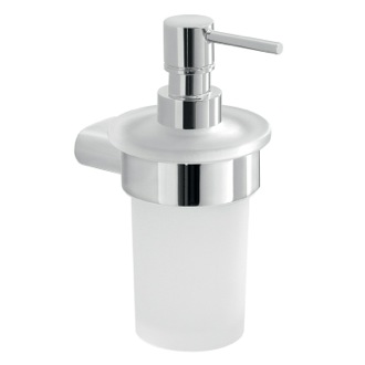 Soap Dispenser Soap Dispenser, Frosted Glass With Chrome Mounting Gedy A181-13