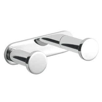 Bathroom Hook Double Bathroom Hook, Round, Polished Chrome, Brass Gedy A226-13