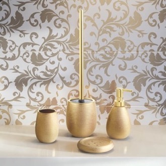 Bathroom Accessory Set Gold Finish Four Piece Bathroom Accessory Set Gedy AD100-87