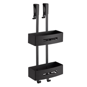 Shower Basket Matte Black Door Hanging Double Shower Basket Gedy 2415-14