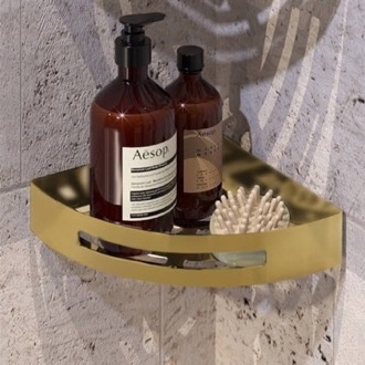 Shower Basket Matte Gold Corner Shower Basket Gedy 2479-88