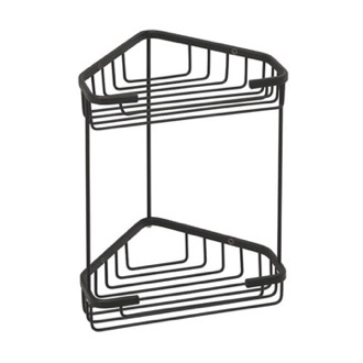 Shower Basket Matte Black Wire Corner Double Shower Basket Gedy 2481-14