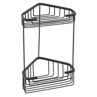 Set of Matte Black Corner Shower Baskets, Wire Gedy 2483B-14 by Nameeks