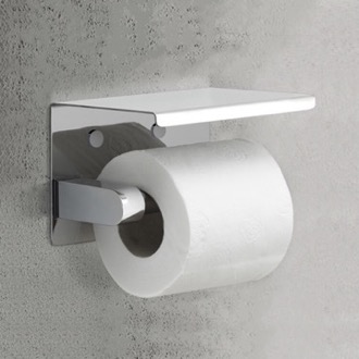 Toilet Paper Holder Modern Chrome Toilet Paper Holder With Shelf Gedy 2839-13