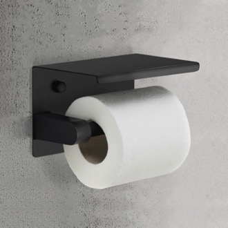 Nameeks General Hotel Contemporary Toilet Paper Holder in Matte Black