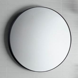 Vanity Mirror Modern Round Bathroom Vanity Mirror With Black Frame Gedy 6000-14