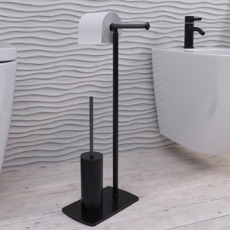 Bathroom Butler Matte Black Floor Standing Bathroom Butler Gedy 7332-14