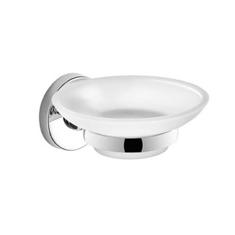 Soap Dish Wall Mounted Frosted Glass Soap Dish With Chrome Mounting Gedy FE11-13
