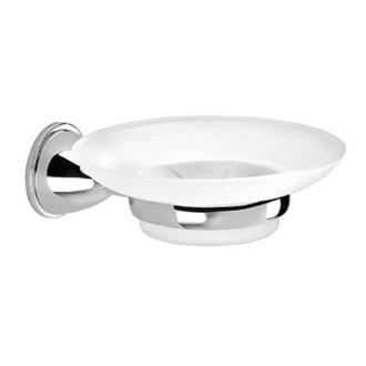 Soap Dish Wall Mounted Frosted Glass Soap Dish With Chrome Mounting Gedy GE11-13