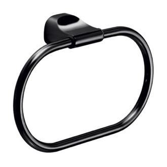 Towel Ring Modern Round Matte Black Towel Ring Gedy ST70-14