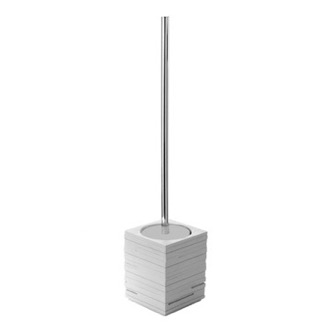 Toilet Brush Square Grey Toilet Brush Holder with Chrome Handle Gedy QU33-08