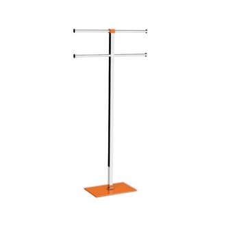 Towel Stand Towel Holder, Rectangular Orange Base in Steel and Resin Gedy RA31-67