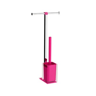 Bathroom Butler Pink Thermoplastic Resin Bathroom Butler Made in Steel Gedy RA32-76