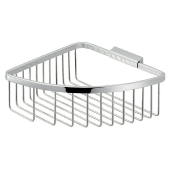 Shower Basket Modern Polsihed Chrome Wire Corner Shower Basket Gedy S080-13