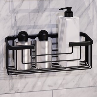 Shower Basket Matte Black Shower Basket Gedy 2419-14