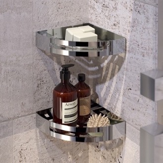 Shower Basket Set of Chrome Corner Shower Baskets Gedy 2479B-13