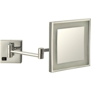 Homewerks 4.5-in x 12.5-in Matte Chrome Double-sided 5X Magnifying  Countertop Vanity Mirror with Light in the Makeup Mirrors department at