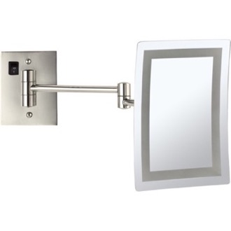 Makeup Mirror Lighted Magnifying Mirror, Wall Mounted, LED, 3x Magnification, Hardwired, Satin Nickel Nameeks AR7702-SNI-3x