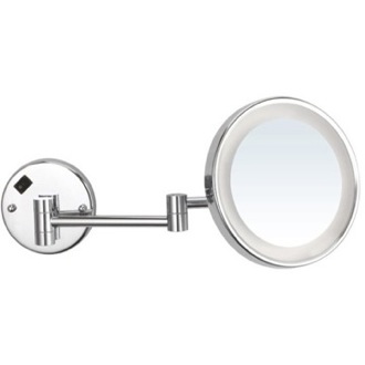 Makeup Mirror Wall Mounted LED Lighted 3x Magnifying Makeup Mirror in Chrome, Round, Hardwired Nameeks AR7703-CR-3x