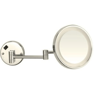 Makeup Mirror Lighted Makeup Mirror, Wall Mounted, LED, 3x Magnification, Hardwired, Satin Nickel Nameeks AR7703-SNI-3x