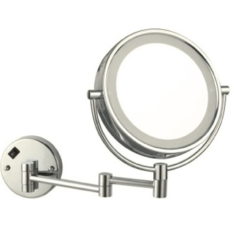 Makeup Mirror Lighted Makeup Mirror, Wall Mounted, 3x, Satin Nickel Nameeks AR7705-SNI-3x