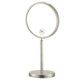 Makeup Mirror Countertop Makeup Mirror, 3x Magnification, Satin Nickel Nameeks AR7716-SNI-3x