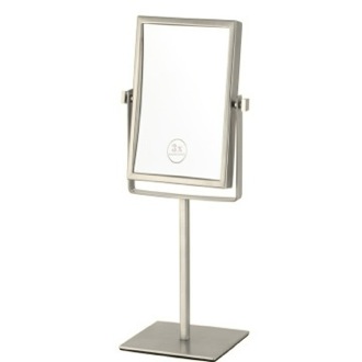 Makeup Mirror Countertop Magnifying Mirror, 3x Magnification, Satin Nickel Nameeks AR7726-SNI-3x