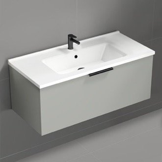 Bathroom Vanity Wall Mounted Bathroom Vanity, Modern, Grey Mist, 40 Inch Nameeks BODRUM24