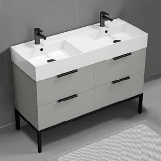 Bathroom Vanity Double Sink Bathroom Vanity, Free Standing, 48