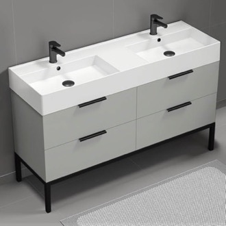 Bathroom Vanity Modern Double Bathroom Vanity, 56