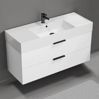 Bathroom Vanity Modern Bathroom Vanity, Wall Mounted, 48