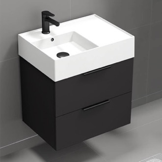 Bathroom Vanity Modern Vanity, Black, Floating, Small, 24