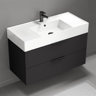 Bathroom Vanity Black Bathroom Vanity, Floating, Modern, 40 Inch Nameeks DERIN39