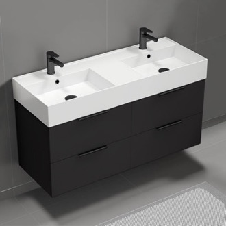 Bathroom Vanity Double Bathroom Vanity, Wall Mount, 48