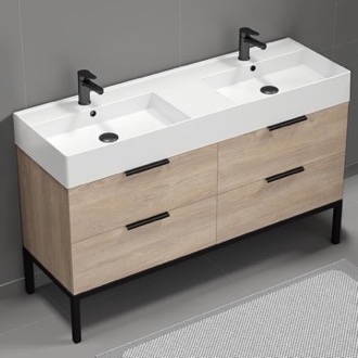 Bathroom Vanity Double Bathroom Vanity, Floor Standing, 56