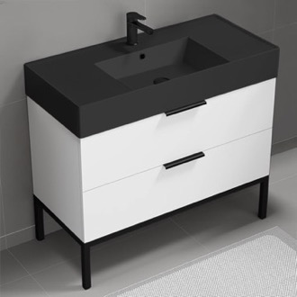 Bathroom Vanity Modern Bathroom Vanity With Black Sink, 40