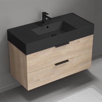 Bathroom Vanity Modern Bathroom Vanity With Black Sink, 40