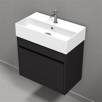 Bathroom Vanity Small Black Vanity, Floating, Modern, 24 Inch Nameeks MINI7