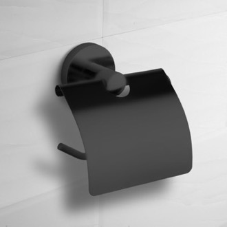 Gedy 2839-14 By Nameek's Malta Toilet Paper Holder, Modern, Matte Black,  With Shelf - TheBathOutlet