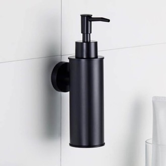 Soap Dispenser Soap Dispenser, Wall Mounted, Round, Matte Black Nameeks NCB87