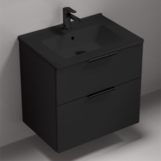 Bathroom Vanity Black Vanity, Wall Mounted, Modern, 26 Inch Nameeks BODRUM159