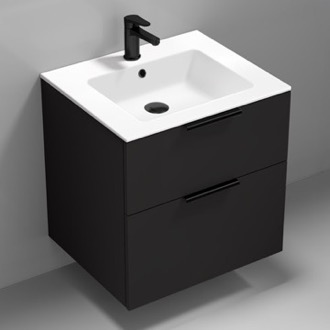 Bathroom Vanity Black Vanity, 24 Inch, Wall Mounted, Modern Nameeks IBIZA3