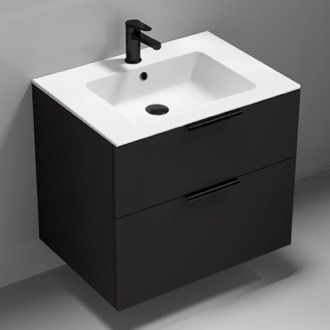 Bathroom Vanity Black Vanity, Wall Mounted, Modern, 28 Inch Nameeks IBIZA7